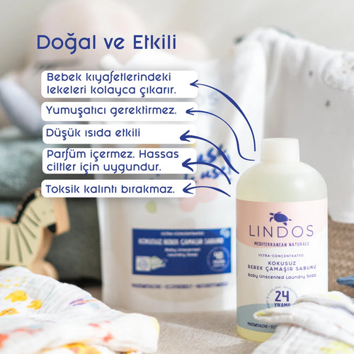 Doğal Bebek Çamaşır Deterjanı Bitkisel Sabun - Parfümsüz 5 lt
