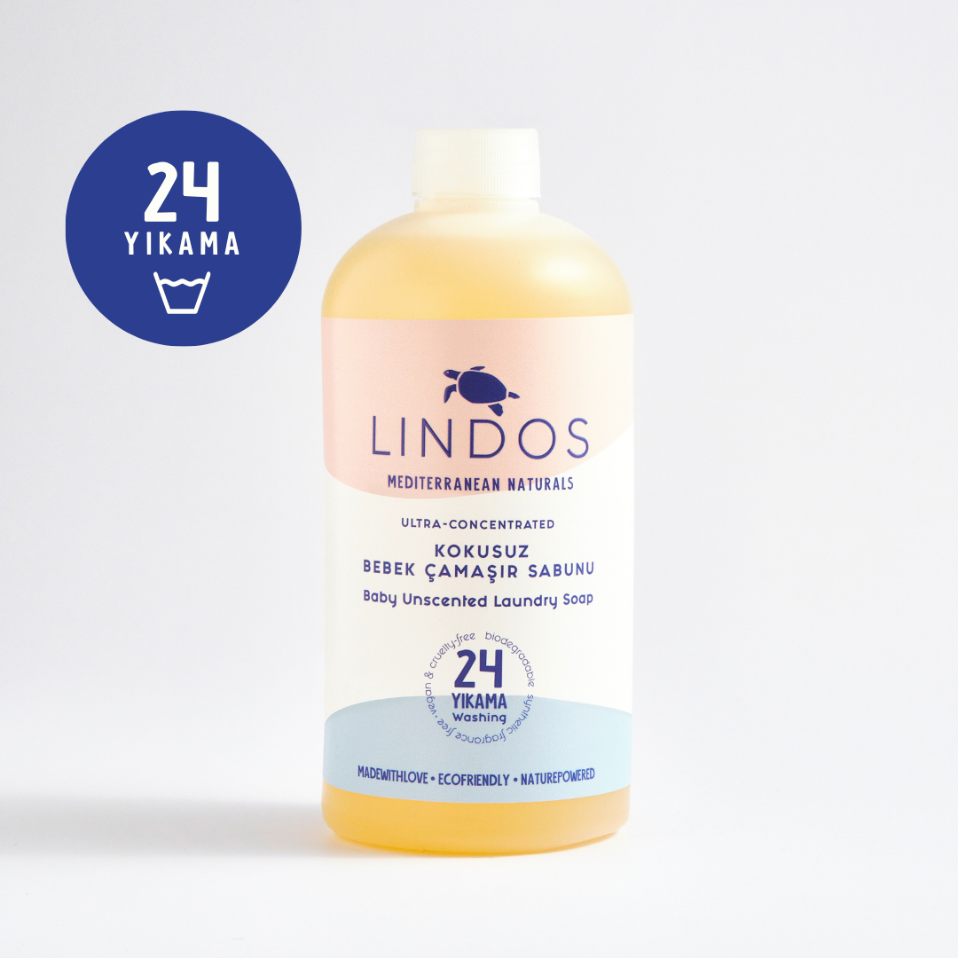 Lindos Naturals Doğal Bebek Çamaşır Deterjanı Bitkisel Sabun - Parfümsüz 600 ml – Bitkisel bazlı, zararlı kimyasal içermeyen parfümsüz bebek çamaşır deterjanı