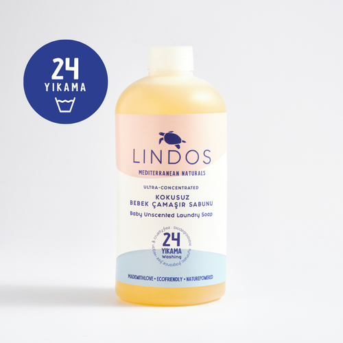 Lindos Naturals Doğal Bebek Çamaşır Deterjanı Bitkisel Sabun - Parfümsüz 600 ml – Bitkisel bazlı, zararlı kimyasal içermeyen parfümsüz bebek çamaşır deterjanı
