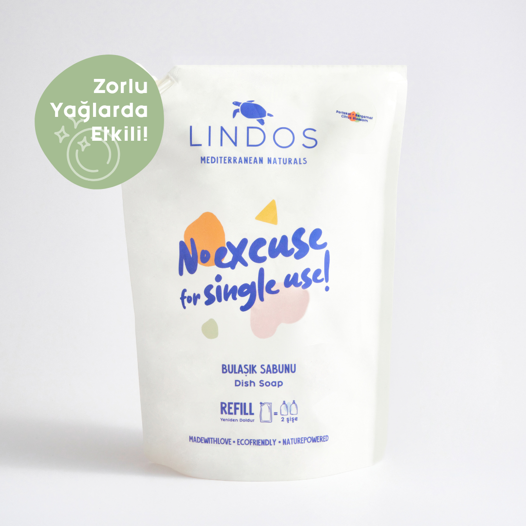 Lindos Naturals Doğal Elde Bulaşık Deterjanı Bitkisel Sabun - 600 ml - Portakal & Bergamot – El dostane, bitkisel bazlı, yağ ve yemek kalıntılarını temizleyen konsantre sıvı deterjan