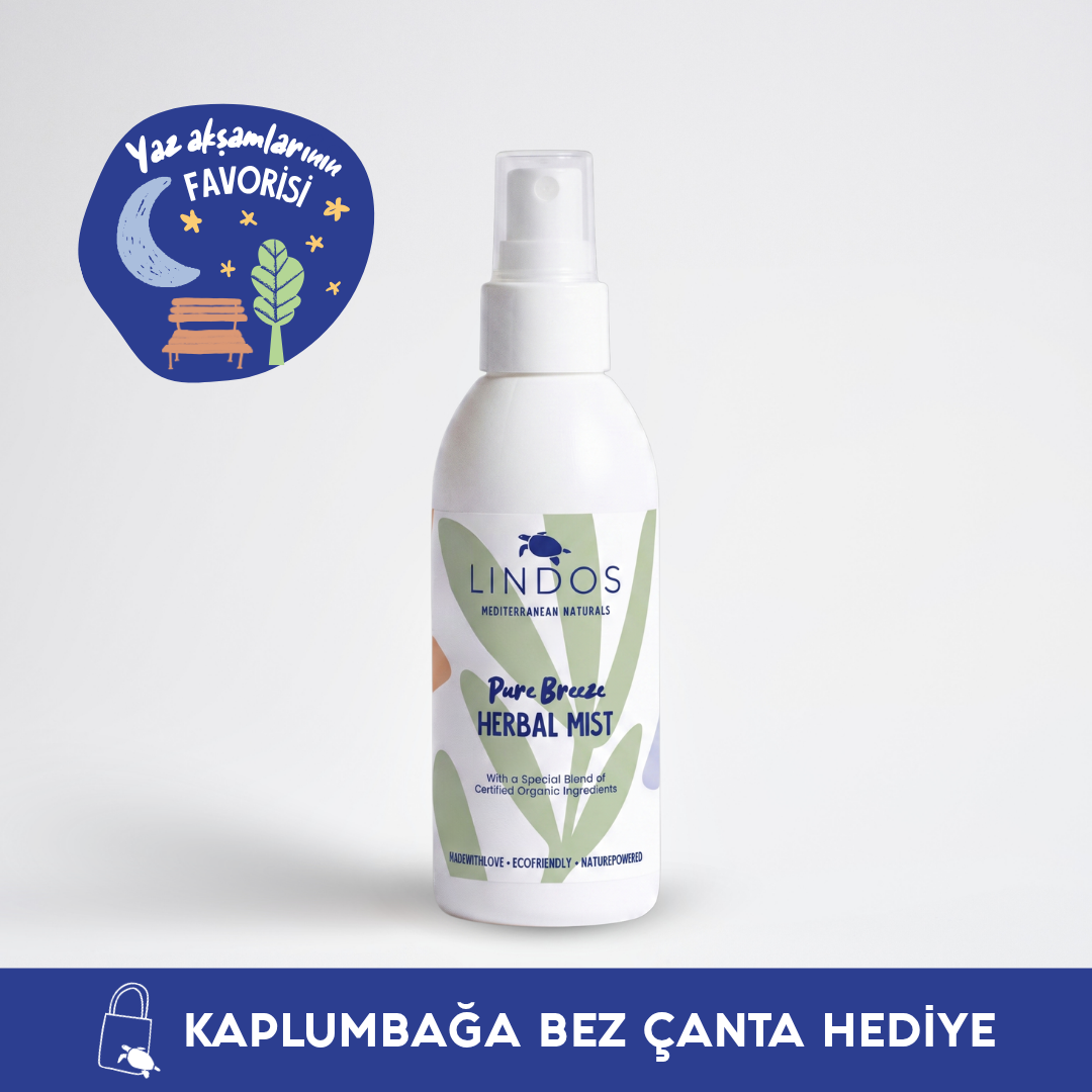 Lindos Naturals Organik Sitronella ve Limon Otu Etkili Herbal Mist Vücut Spreyi – %100 organik sertifikalı uçucu yağlarla hazırlanmış ferahlatıcı vücut spreyi