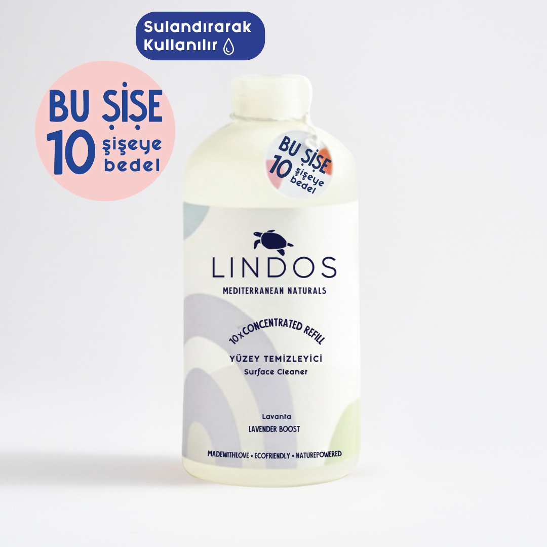 Lindos Naturals Doğal Süper Konsantre Yüzey Temizleyici - Lavanta 600 ml – 10 kat konsantre formülüyle tüm silinebilir yüzeylerde etkili doğal temizleyici