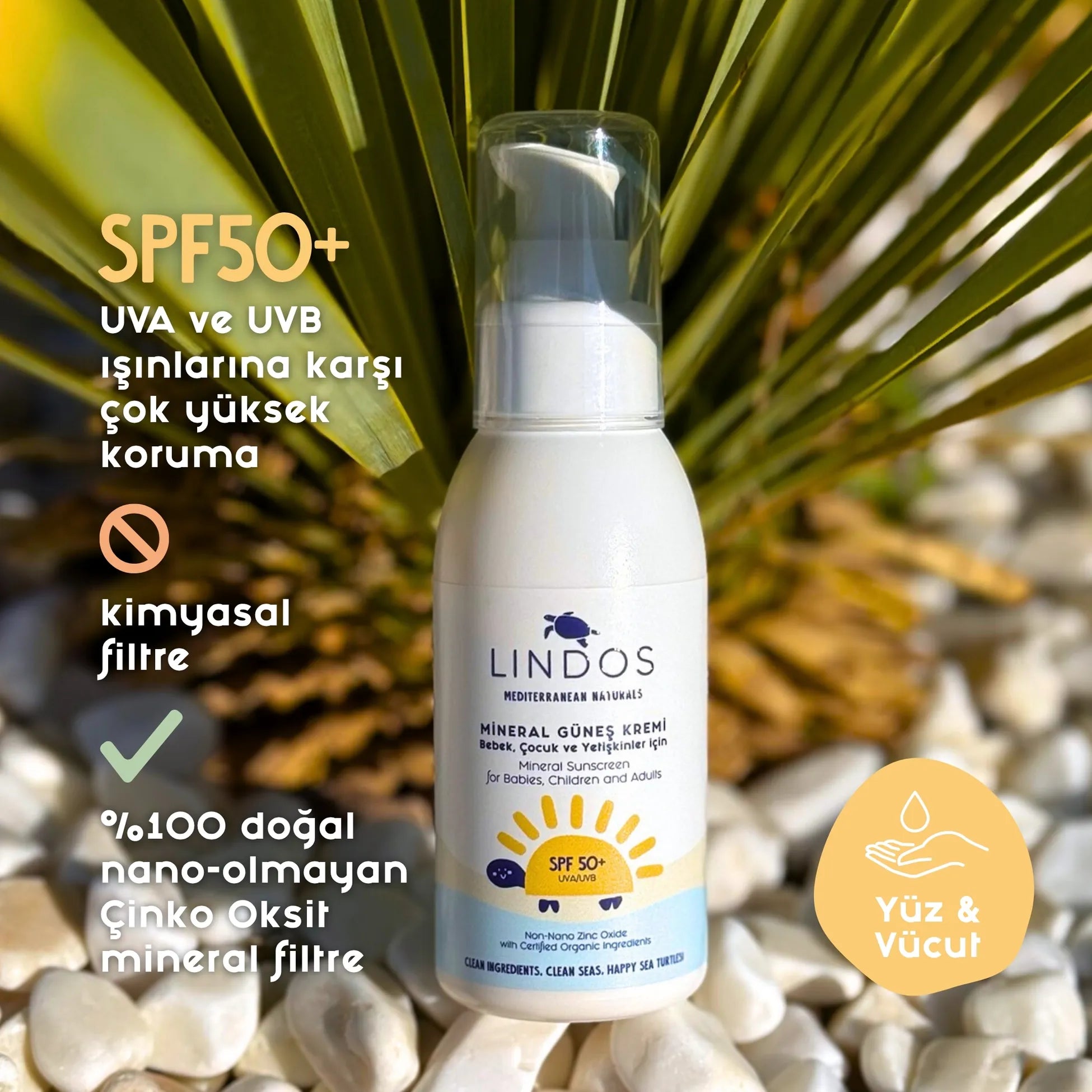 Organik Mineral Güneş Kremi SPF50+ (Bebek & Yetişkin)