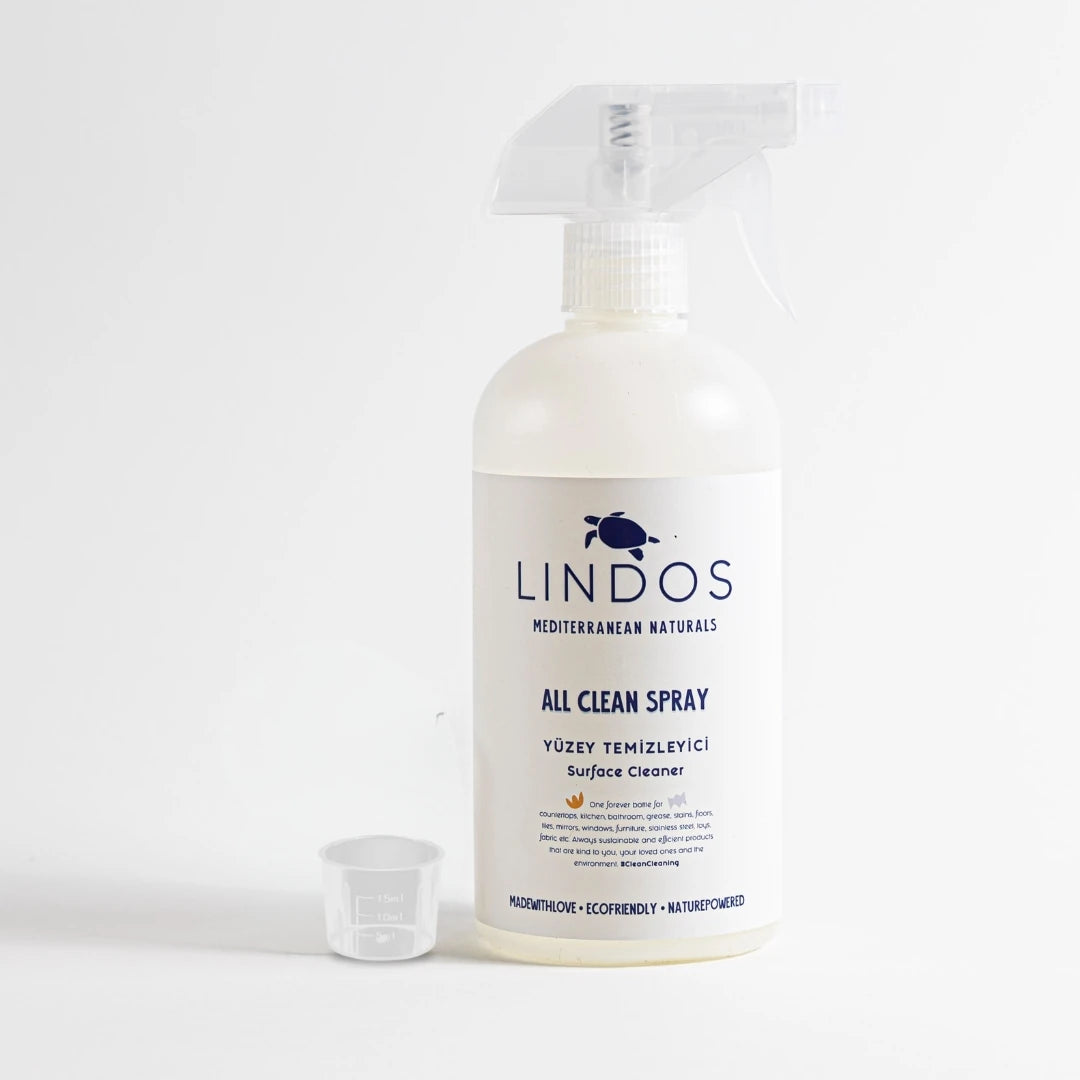 Lindos boş sprey şişe ve ölçü kapağı seti, refill yüzey temizleyici için yeniden doldurulabilir 600 ml sprey şişe
