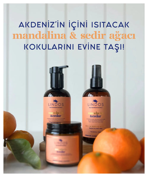 Lindos Naturals Doğal Oda ve Kumaş Kokusu Mandarin & Cedar – %100 saf uçucu yağlarla hazırlanan Akdeniz aromalı doğal oda spreyi