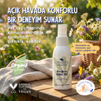 Lindos Pure Breeze Herbal Mist doğal vücut spreyi, sitronella ve limon otu uçucu yağlı, açık hava için