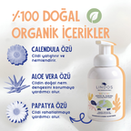 Lindos Naturals Organik Çocuk Köpük El Sabunu - Calendula & Papatya 300 ml – Organik aloe vera, papatya ve aynısefa özleriyle hassas ciltler için nazik köpük el sabunu