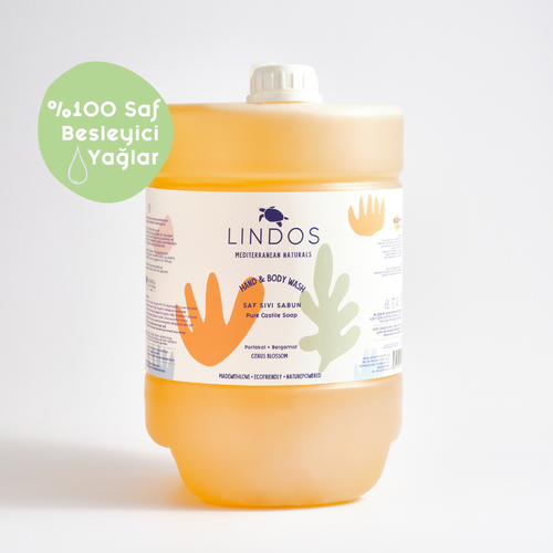 Lindos Naturals Saf Sıvı Kastil Sabunu – Zeytinyağı ve hindistan cevizi bazlı, çok amaçlı bitkisel sıvı sabun, el, yüz, vücut ve temizlik için
